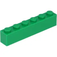 LEGO 50 pièces 3009 Brick 1x6 Part Basic Bricks 50 Green