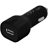 Setty Chargeur Allume-cigare USB 2.4A Charge Rapide + Câble Micro-USB 1m Noir