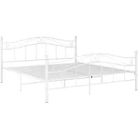 vidaXL Lit blanc métal 160x200 cm