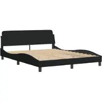 Syfax Cadre de lit Dover noir 160x200 cm tissu