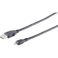 S-Conn 14-11015 Câble USB 0,5 m USB 2.0 USB A Micro-USB B Noir (14-11015)