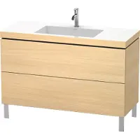Duravit L-Cube c-bonded Ensemble vertical, 2 tiroirs, sans trop-plein, 1 trou pour robinet, 1200x698x480mm, LC6939O7171