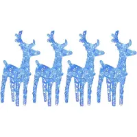 vidaXL LED renne 4 pcs. bleu 160 LED acrylique
