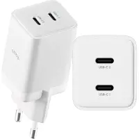 Forever Chargeur Allity secteur GaN à deux ports USB-C 45 W, puissant et rapide, pour ordinateur portable et smartphone
