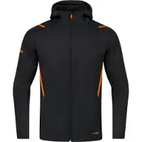Jako Challenge Veste De Loisir Avec Capuchon Hommes - Noir Mélange / Orange Fluo | Taille: M