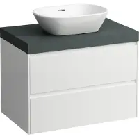 Laufen LANI Plan de lavabo gris trafic incl. meuble sous-lavabo, 1 découpe au centre, 785x495x580mm, H4055511129991