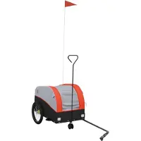 Syfax Remorque de vélo noir et orange 30 kg fer