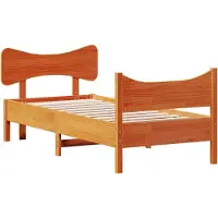 Syfax Cadre de lit sans matelas cire marron 100x200cm bois pin massif
