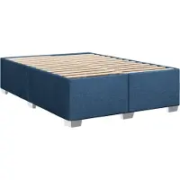 vidaXL Cadre de lit sans matelas bleu 140x200 cm Tissu