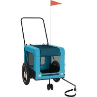 Syfax Remorque de vélo pour animaux de compagnie bleu et noir
