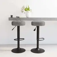Prolenta Maison Exclusive - Lot de 2 tabourets de bar en velours gris foncé