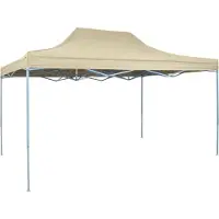 Syfax Tente pliable 3 x 4,5 m Blanc crème