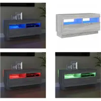 vidaXL Armoire TV avec lampes LED Gris Sonoma 80x35x40 cm - Armoire TV - Meubles TV - Supports TV