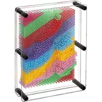 Relaxdays Tableau d'ongles 3D Pinart, jeu d'ongles rétro, 15 x 20 cm, impression 3D, décoration de bureau, tableau d'ongles Pinpressions, multicolore