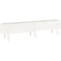 Syfax Lit surélevé de jardin blanc 160x30x38 cm bois de pin massif