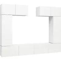 Sonstiges Ensemble de meuble TV 6 pcs Blanc Bois d'ingénierie