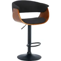 CLP Tabouret de bar Vestal Tissu Assise en bois avec accoudoirs réglable en hauteur Structure métallique