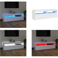 vidaXL Armoire TV avec lampes LED Blanc 120x35x40 cm - Armoire TV - Armoire TV Avec LED - Meuble TV