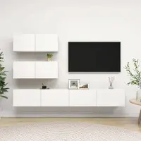 Prolenta Maison Exclusive - Ensemble de meubles TV 4 pcs Blanc Bois d'ingénierie