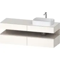 Duravit Collection One Meuble sous-vasque sur console, 2 tiroirs, 2 coulissants, découpe à droite, 1600x550x600mm, niche taupe mat, QA4778091840010