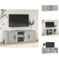 vidaXL Armoire TV gris béton 100x31,5x35 cm Bois composite - Meuble TV