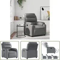 The Living Store fauteuil de relaxation en simili-cuir gris