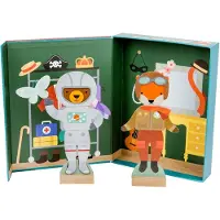 Petit Collage Make Believe Magnetic Dress Up Doré Enfants