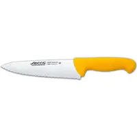Arcos COOK'S KNIFE SERIE 2900 (200 mm) - Couteau à lame large et dentelée, stable et solide. Couteau polyvalent pour les professionnels et les cuisiniers amateurs.