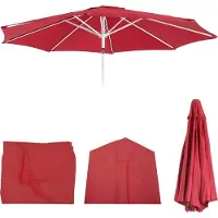 Mendler Housse De Rechange Pour Parasol N19, Housse De Parasol De Rechange, Ø 3m Tissu/Textile 5kg Rouge