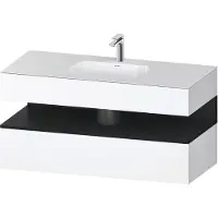 Duravit Collection One lavabo à encastrer avec meuble sous-vasque en console, 1200x550x600mm, niche en chêne noir, QA4787016180000
