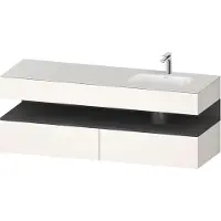 Duravit Collection One lavabo à encastrer avec meuble sous-vasque en console, 1600x550x600mm, niche graphite mat, vasque à droite, QA4796049840000