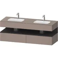 Duravit Collection One lavabo à encastrer avec meuble sous-vasque en console, 1600x550x600mm, niche graphite super mate, lavabos doubles, QA4797080430010