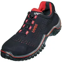 Uvex chaussures basses motion style S1 noir, rouge largeur 11 Gr. 46