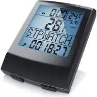 Aplic Ordinateur de vélo sans fil , compteur de vélo avec écran LCD de 1,7 pouces, 13 fonctions, capteur de vitesse, température et horloge, rétroéclairage, indice de protection IP65, couleur noire
