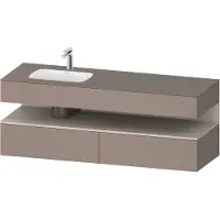Duravit Collection One lavabo à encastrer avec meuble sous-vasque en console, 1600x550x600mm, niche Taupe Supermatt, vasque à gauche, QA4795083430000