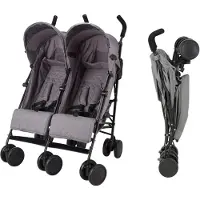 X-adventure X Adventure poussette jumelle / poussette duo / poussette double / poussette jumelle - châssis léger en aluminium - deux dossiers réglables - Gris