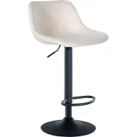 CLP Tabouret de bar modèle Loft, avec dossier et rotation à 360°, couleur noire, revêtement en velours