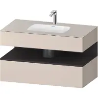 Duravit Collection One lavabo à encastrer avec meuble sous-vasque en console, 1000x550x600mm, niche graphite super mate, QA4786080910000