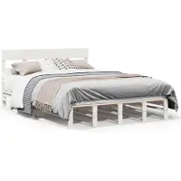 vidaXL Lit en bois massif sans matelas Blanc 120x200 cm pin