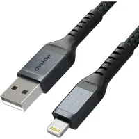 Nomad Câble Lightning / USB en fibre aramide + serre-câble en silicone by - Noir