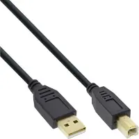 InLine 34518S USB 2.0 Kabel, A an B, schwarz, Kontakte gold, 2m