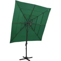 vidaXL Style élégant parasol avec mât en aluminium 4 couches vert 250x250 cm - Parasols Hommie8652035 1parcel