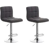 CLP , ensemble de 2 tabourets de bar, revêtus de tissu, pivotants et réglables en hauteur, couleur gris clair. Couleur : gris clair