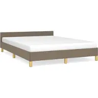 Syfax Cadre de lit sans matelas taupe 140x200 cm tissu