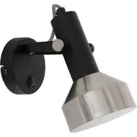 Mexlite Applique noire avec applique en acier inoxydable Acier