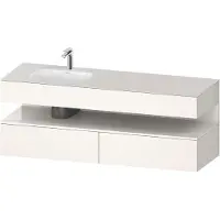 Duravit Collection One lavabo à encastrer avec meuble sous-vasque en console, 1600x550x600mm, niche blanc ultra-brillant, vasque à gauche, QA4795022840010