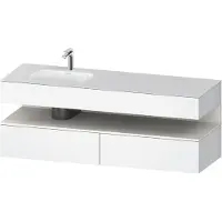 Duravit Collection One lavabo à encastrer avec meuble sous-vasque en console, 1600x550x600mm, niche blanc supermatt, vasque à gauche, QA4795084180010
