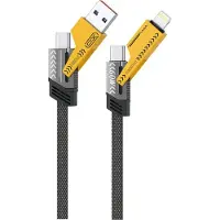 XO Câble de recharge NB283 4 en 1 USB-C vers compatible avec iPhone et USB-C 60 W 1 m gris