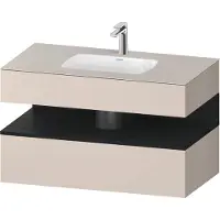 Duravit Collection One lavabo à encastrer avec meuble sous-vasque en console, 1000x550x600mm, niche chêne noir, QA4786016910010
