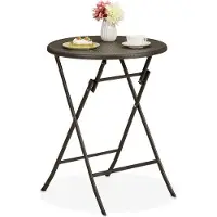 B2X Table de jardin ronde aspect rotin